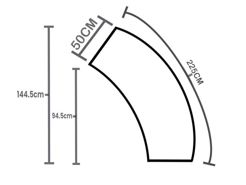 Curved Backless Bench