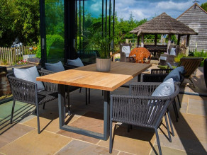 Aluminium Outdoor Dining Aruba 6 Chair Edge Dining Set