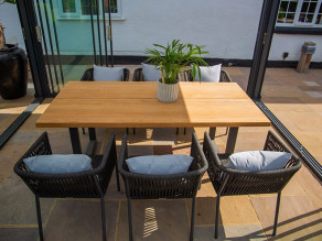 Aluminium Outdoor Dining Aruba 6 Chair Edge Dining Set