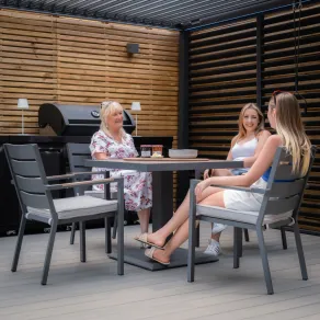 Vancouver 4 Seat Aluminium Square Dining Set