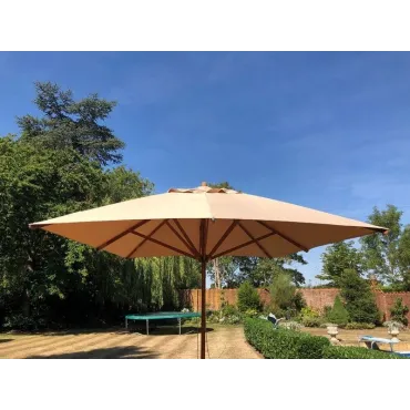 Bamboo 3.5m x 2.5m Rectangular Parasol Beige