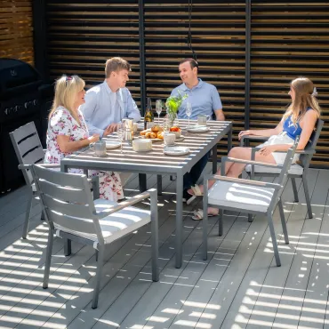 Vancouver 6 Seat Aluminium Rectangular Dining Set
