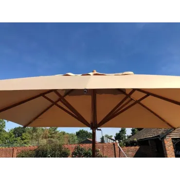 Bamboo Parasols Bamboo 3.5m x 2.5m Rectangular Parasol Beige