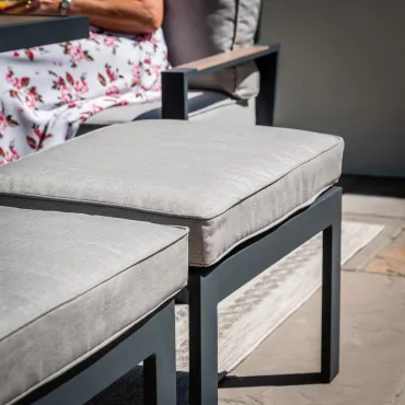 Vancouver Large Alumunium Corner Dining Set with Rectangular Coffee Table & Armchair