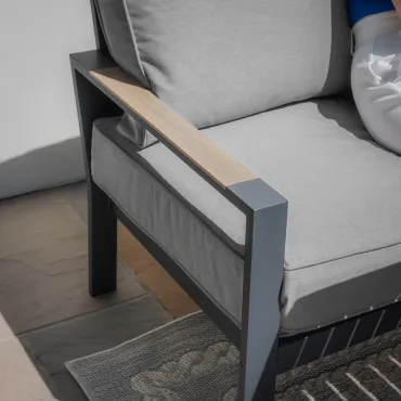 Vancouver Large Aluminium Corner Dining Set with Rectangular Coffee Table