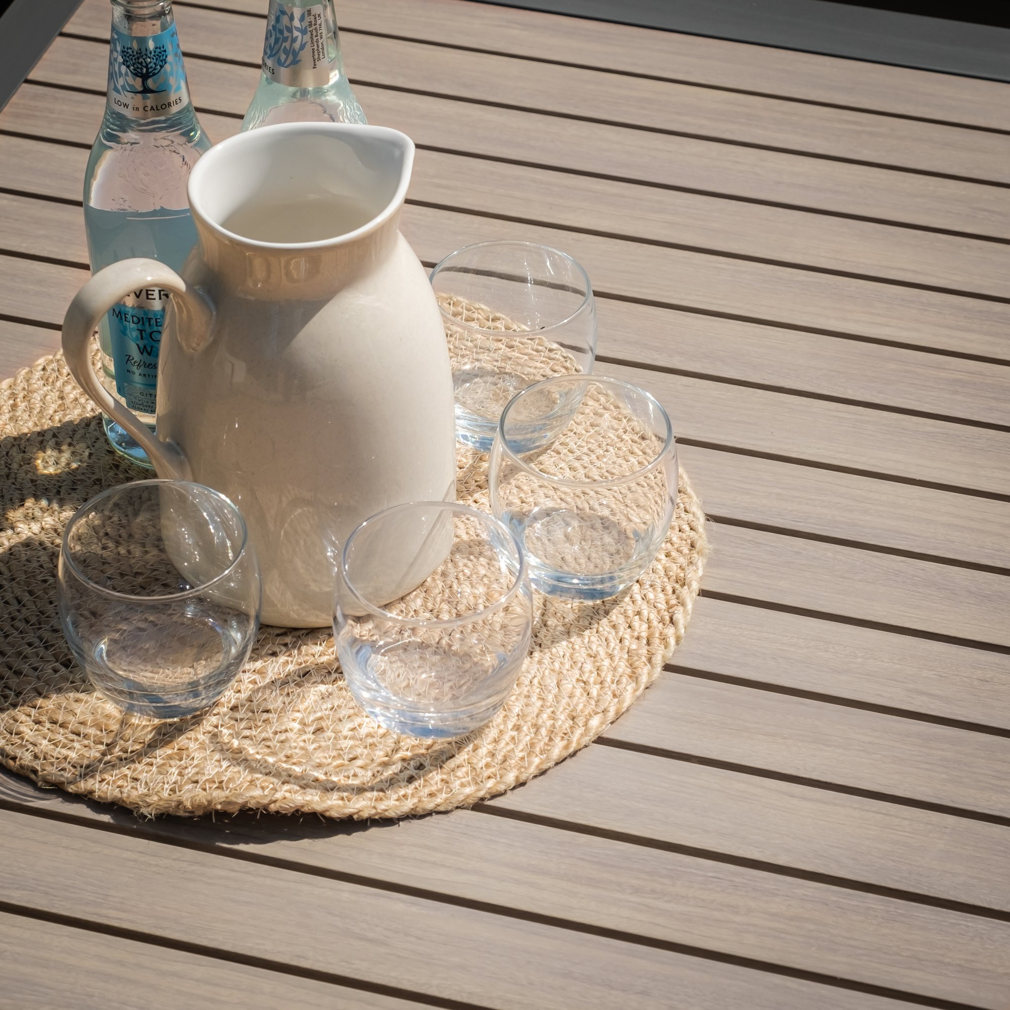 Vancouver 3 Seat Aluminium Sofa Set with Rising Table & 2 Stools