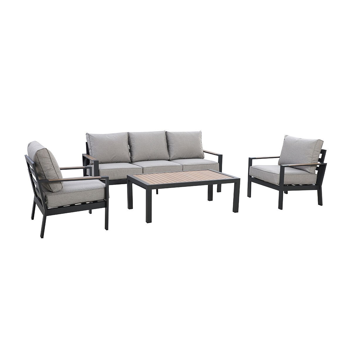 Vancouver 3 Seat Aluminium Sofa Set with Rectangular Coffee Table