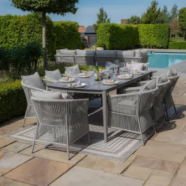Maldives Rope Weave 8 Seat Rectangular Dining Set