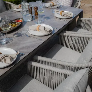 Maldives Rope Weave 8 Seat Rectangular Dining Set