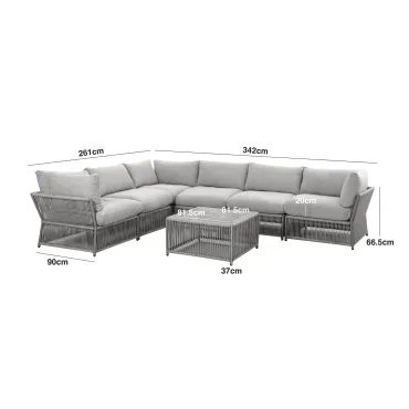 Maldives Rope Weave Large Corner Sofa