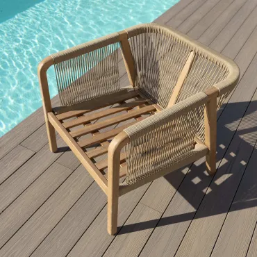 Martinique Rope Weave Lounge Set & Round Coffee Table