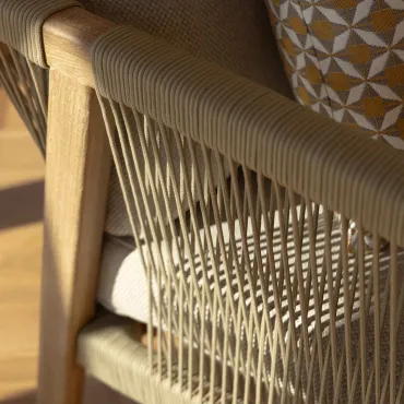 Martinique Rope Weave Lounge Set & Round Coffee Table