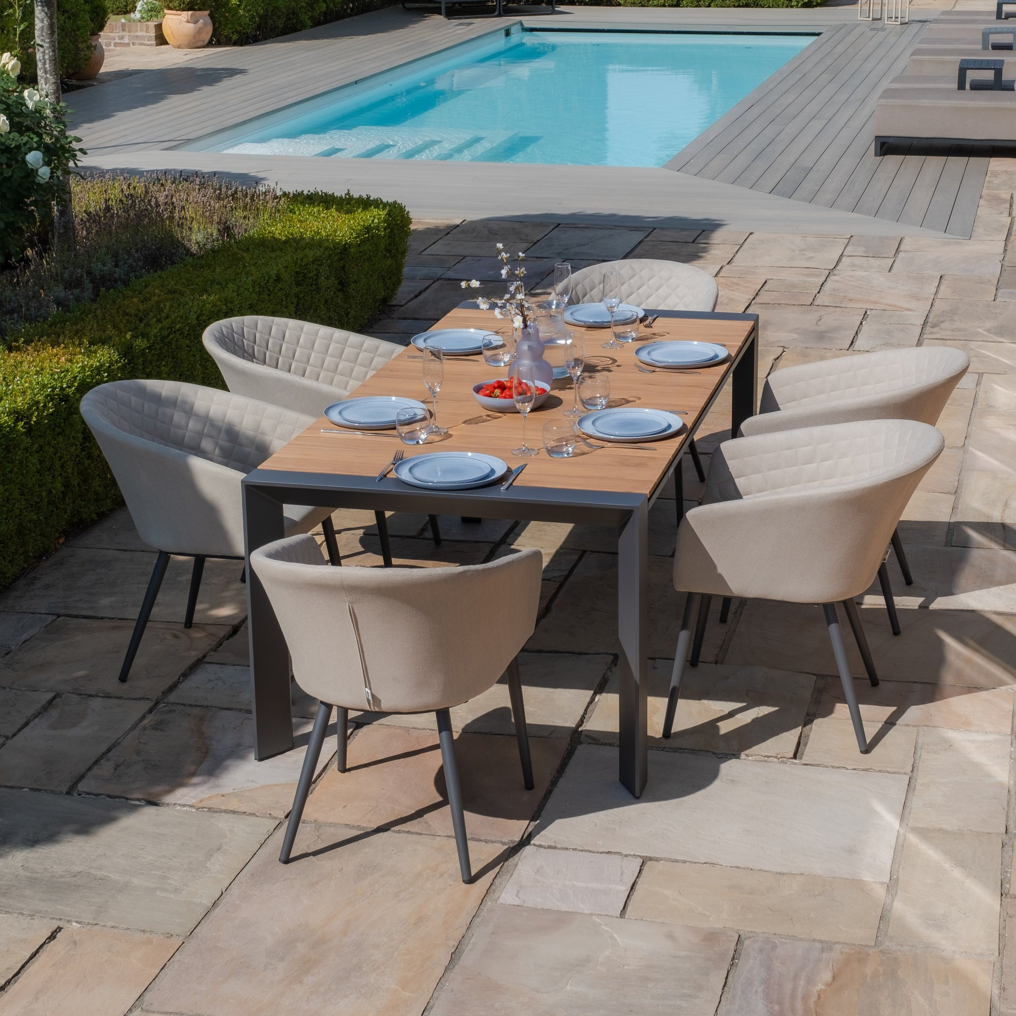 Ambition 6-10 Seat Jakarta Teak Extending Dining Table Set
