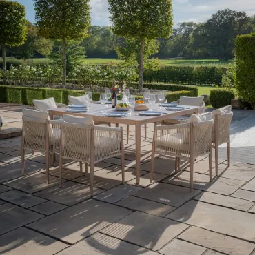 Havana Rope Weave 8 Seat Square Dining Set  - 2