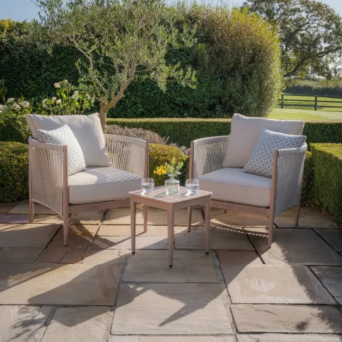 OXFORD 6 SEAT ROUND DINING SET WITH ROUNDED CHAIRS Outdoor rattan