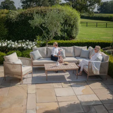 Havana Rope Weave Large Corner Sofa & Armchair
