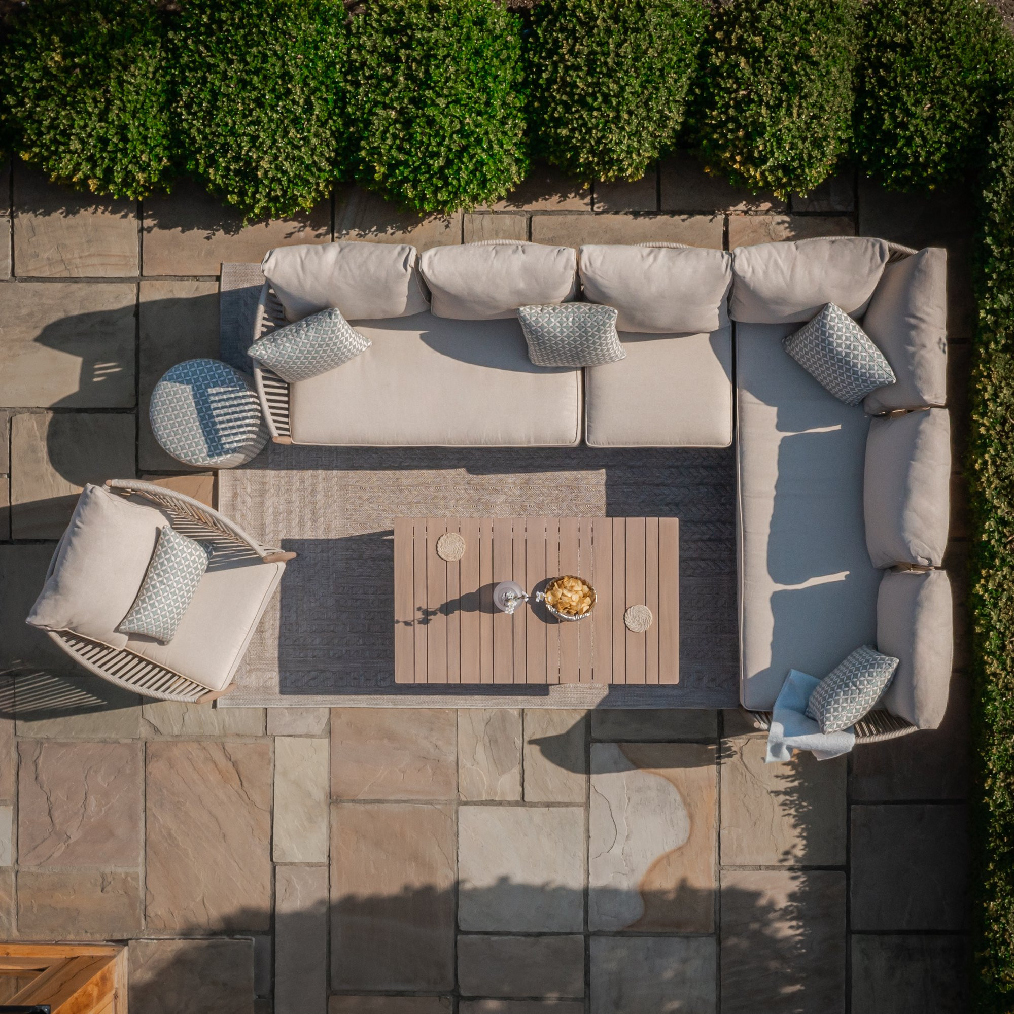 Havana Rope Weave Large Corner Sofa & Armchair