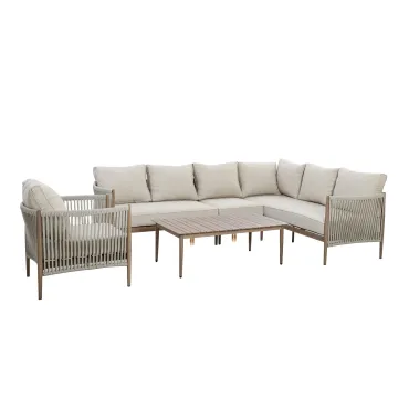 Havana Rope Weave Large Corner Sofa & Armchair