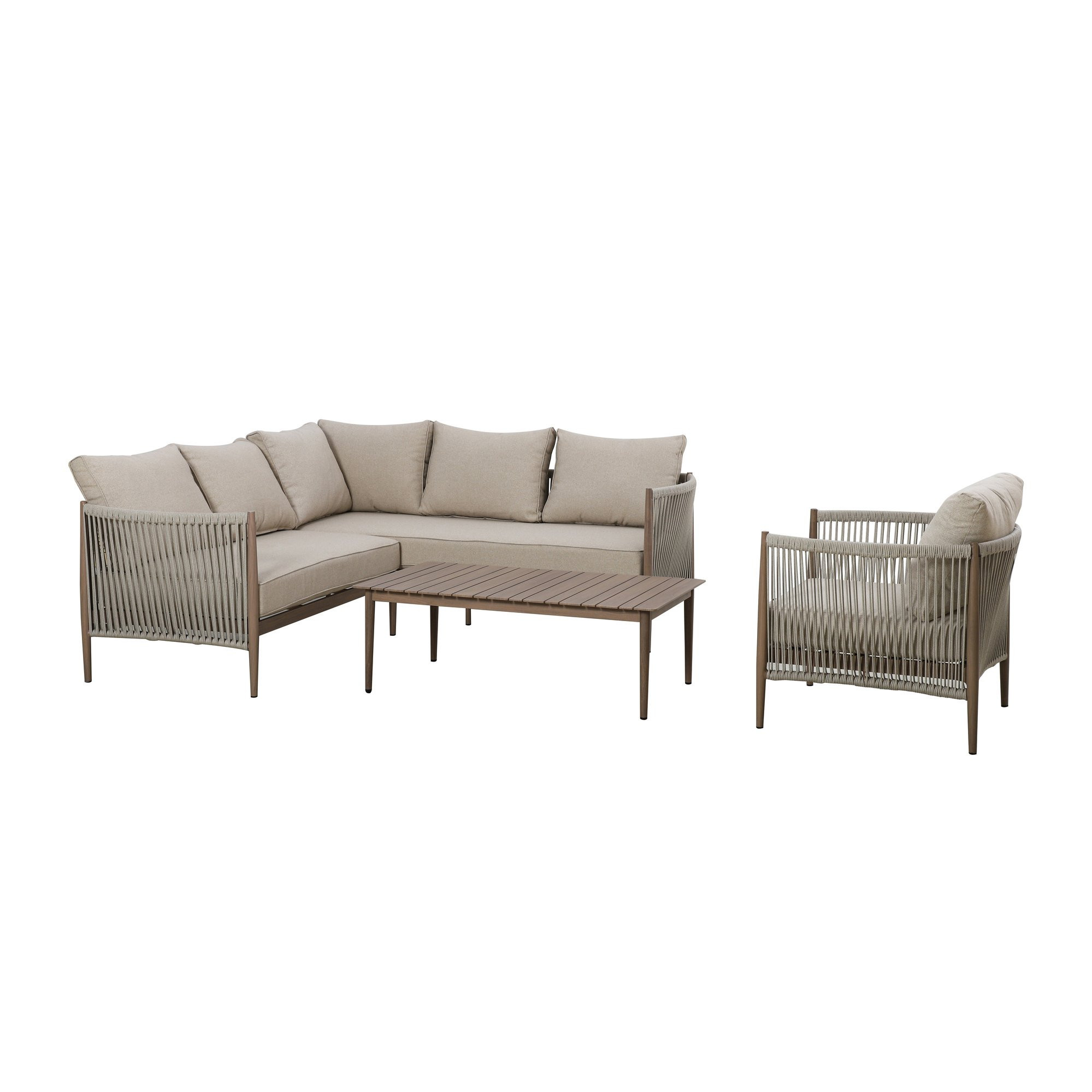 Havana Rope Weave Small Corner Sofa & Armchair