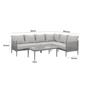 Havana Rope Weave Large Corner Sofa