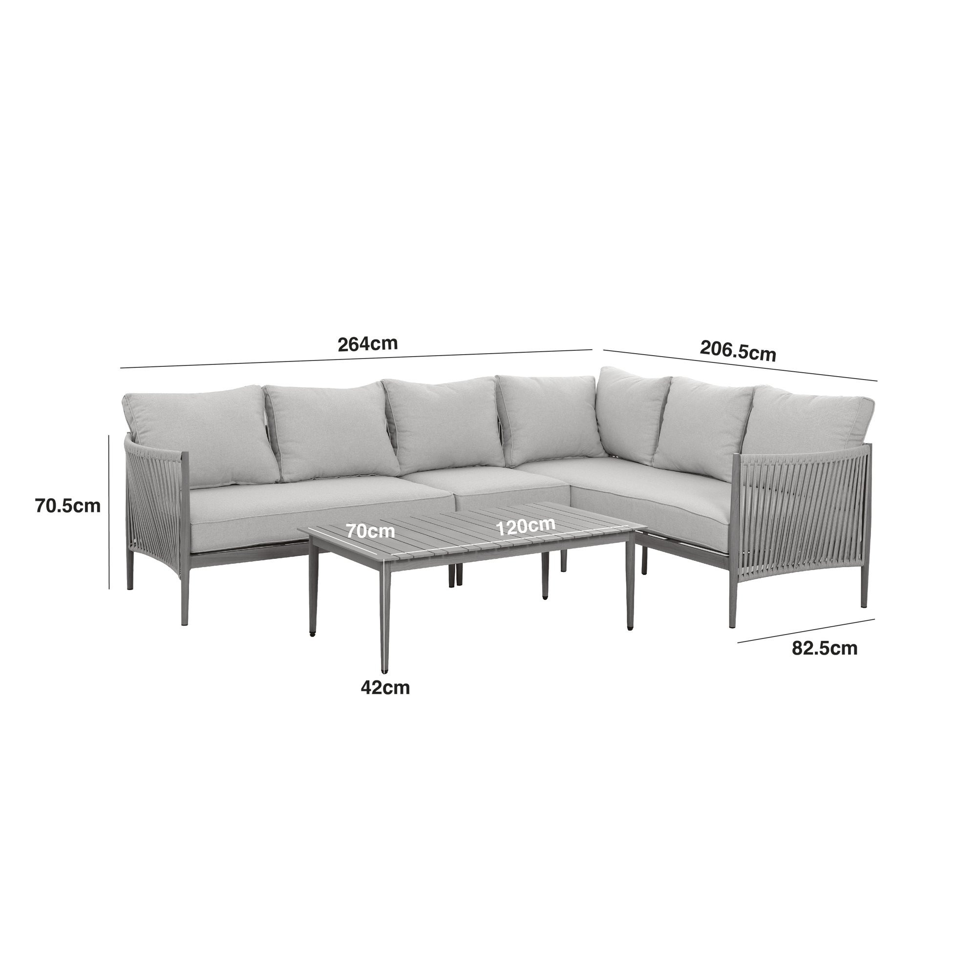 Havana Rope Weave Large Corner Sofa