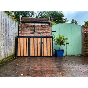 Storage Boxes Galvanized Steel Wheelie Bin Cover | Triple