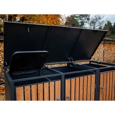 Storage Boxes Galvanized Steel Wheelie Bin Cover | Triple