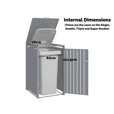 Storage Boxes Galvanized Steel Wheelie Bin Cover | Triple