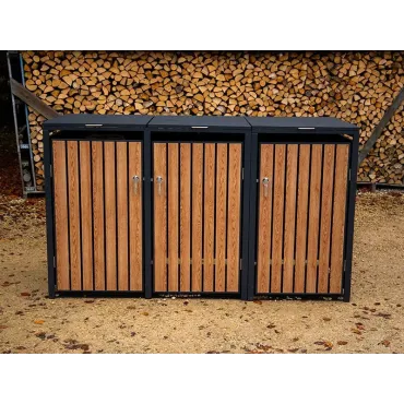 Galvanized Steel Wheelie Bin Cover | Triple