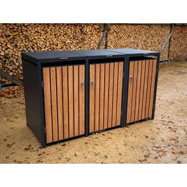 Storage Boxes Galvanized Steel Wheelie Bin Cover | Triple