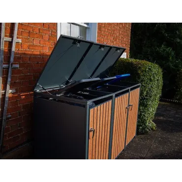 Storage Boxes Galvanized Steel Wheelie Bin Cover | Triple