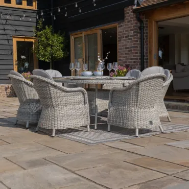 Oxford Heritage Dining Oxford 6 Seat Oval Dining Set with Heritage Dining Chairs & Woven Lazy Susan