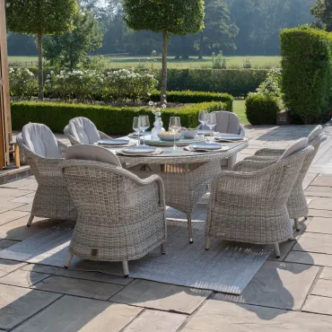 Oxford Heritage Dining Oxford 6 Seat Oval Dining Set with Heritage Dining Chairs & Woven Lazy Susan