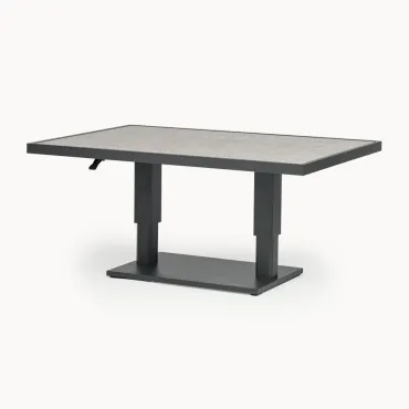 Emerson Corner Aluminium Dining Set - Bench & Adjustable Rising Table