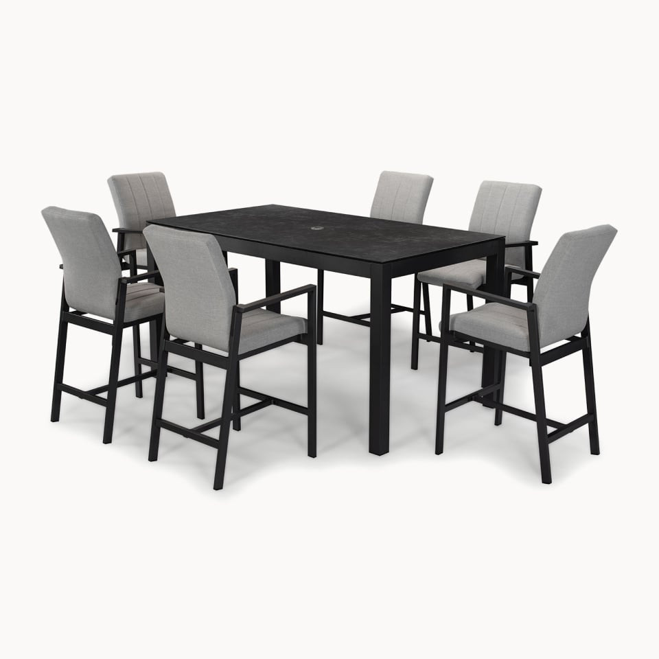 Ralph 6 Seat Fabric Aluminium High Dining