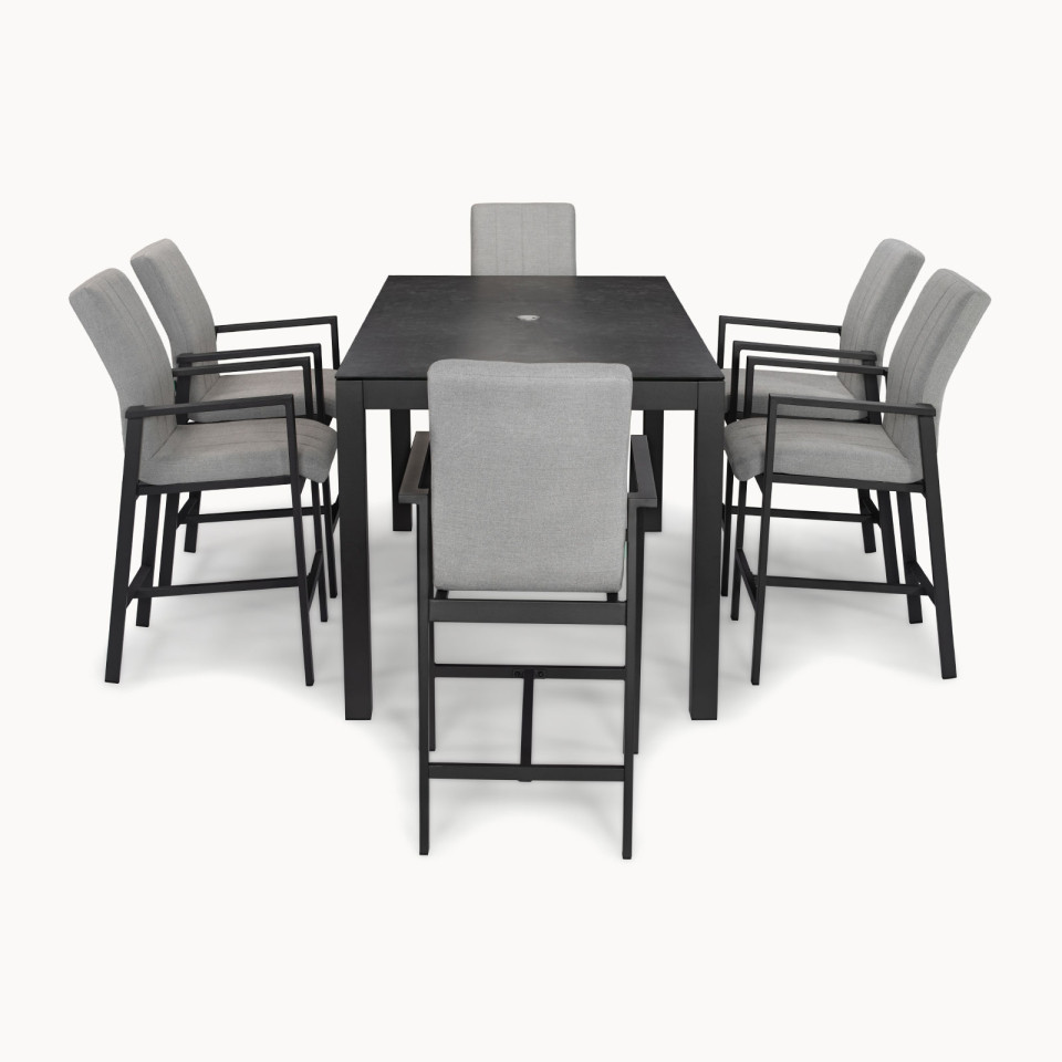 Ralph 6 Seat Fabric Aluminium High Dining