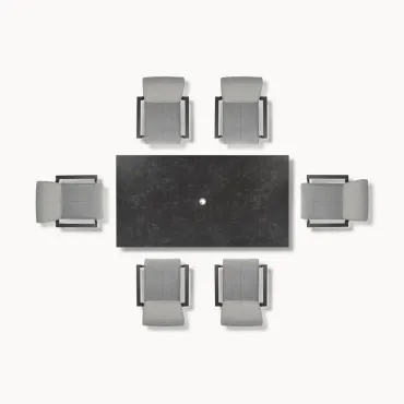 Ralph 6 Seat All Weather Fabric Aluminium High Dining Seat  - 3
