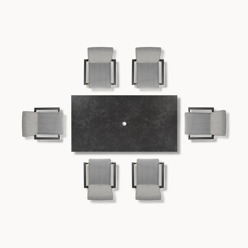 Ralph 6 Seat Fabric Aluminium High Dining