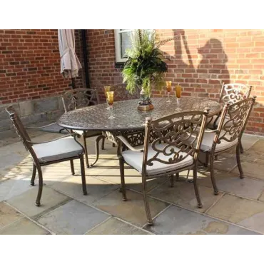 Casino 6 Seater Oval Table and Chairs Set