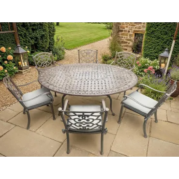 Casino 6 Seater Oval Table and Chairs Set