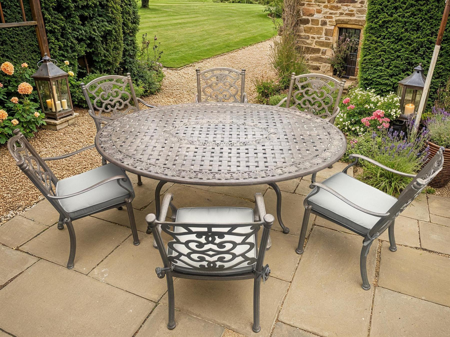 Casino 6 Seater Oval Table and Chairs Set