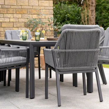 Darcey 8 Seat Rope Aluminium Dining Set