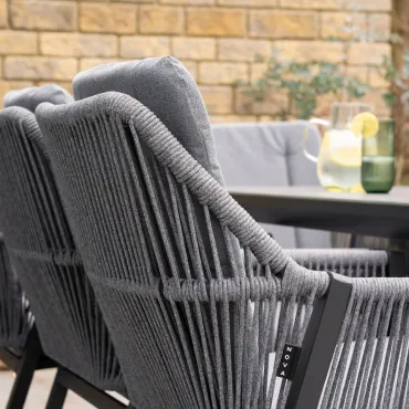 Darcey 8 Seat Rope Aluminium Dining Set