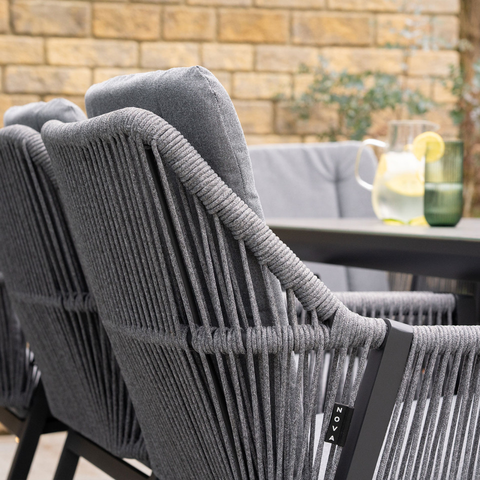 Darcey 8 Seat Rope Aluminium Dining Set