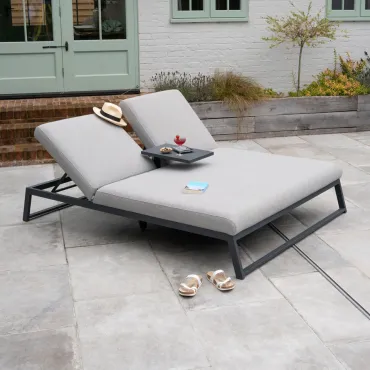 Dani Fabric Aluminium Double Sun Lounger