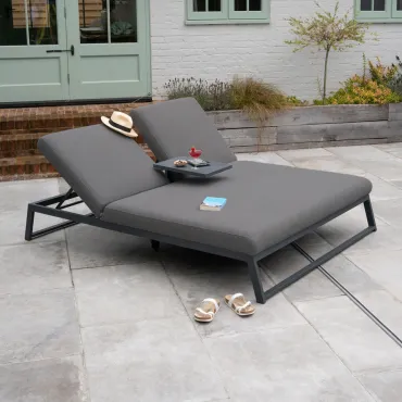 Dani Fabric Aluminium Double Sun Lounger