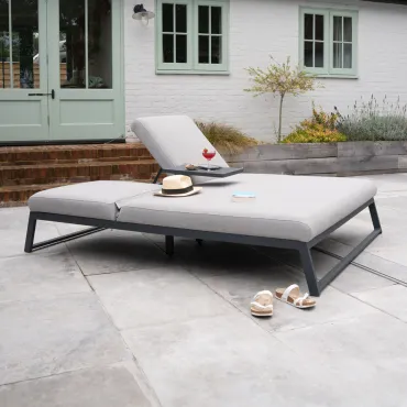Dani Fabric Aluminium Double Sun Lounger