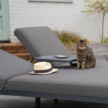 Dani All Weather Fabric Aluminium Double Sun Lounger  - 3