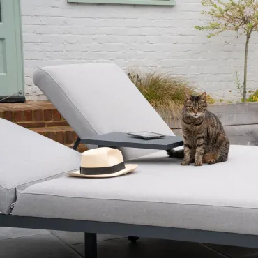 Dani Fabric Aluminium Double Sun Lounger