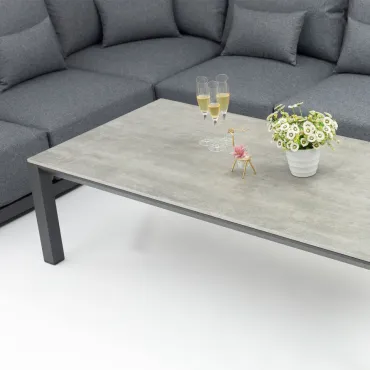Aluminium Rectangular Coffee Table in Graphite Grey  - 4